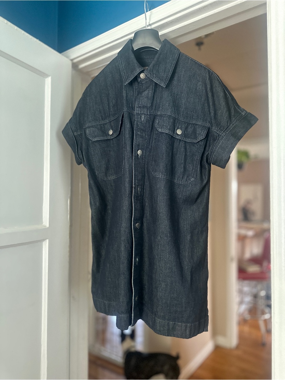 AE77- Women’s Premium Denim Shirt Dress